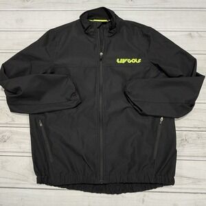 LIV Golf Jacket Women M Black Windbreaker Water Resistant Full Zip Activewear